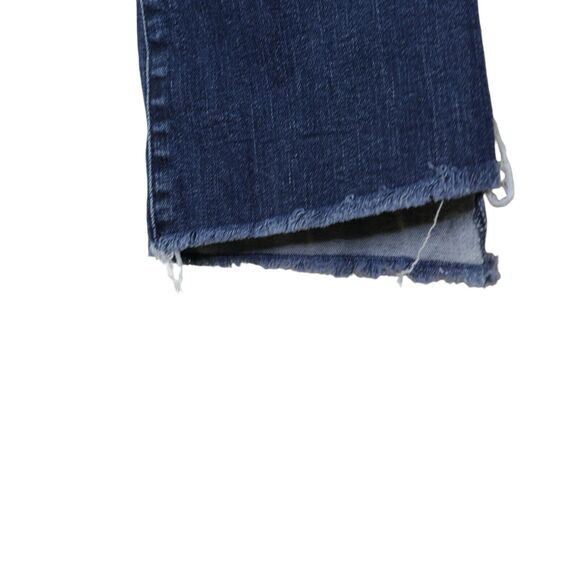 Mother The Insider Crop Step Fray Jeans Size 27 Love On The Edge Denim Dark Wash - Picture 10 of 12